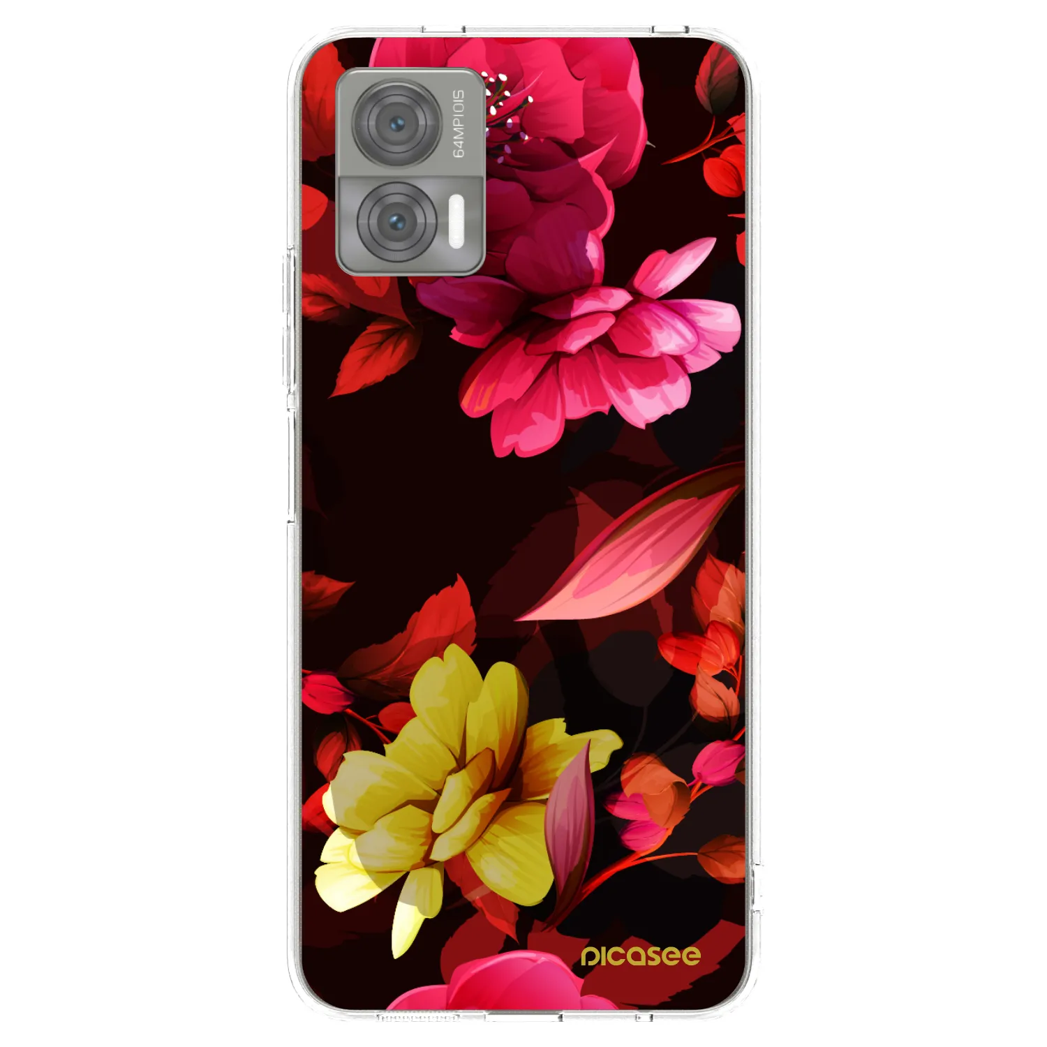 Picasee átlátszó szilikon tok az alábbi mobiltelefonokra Motorola Edge 30 Neo - Dark Peonny