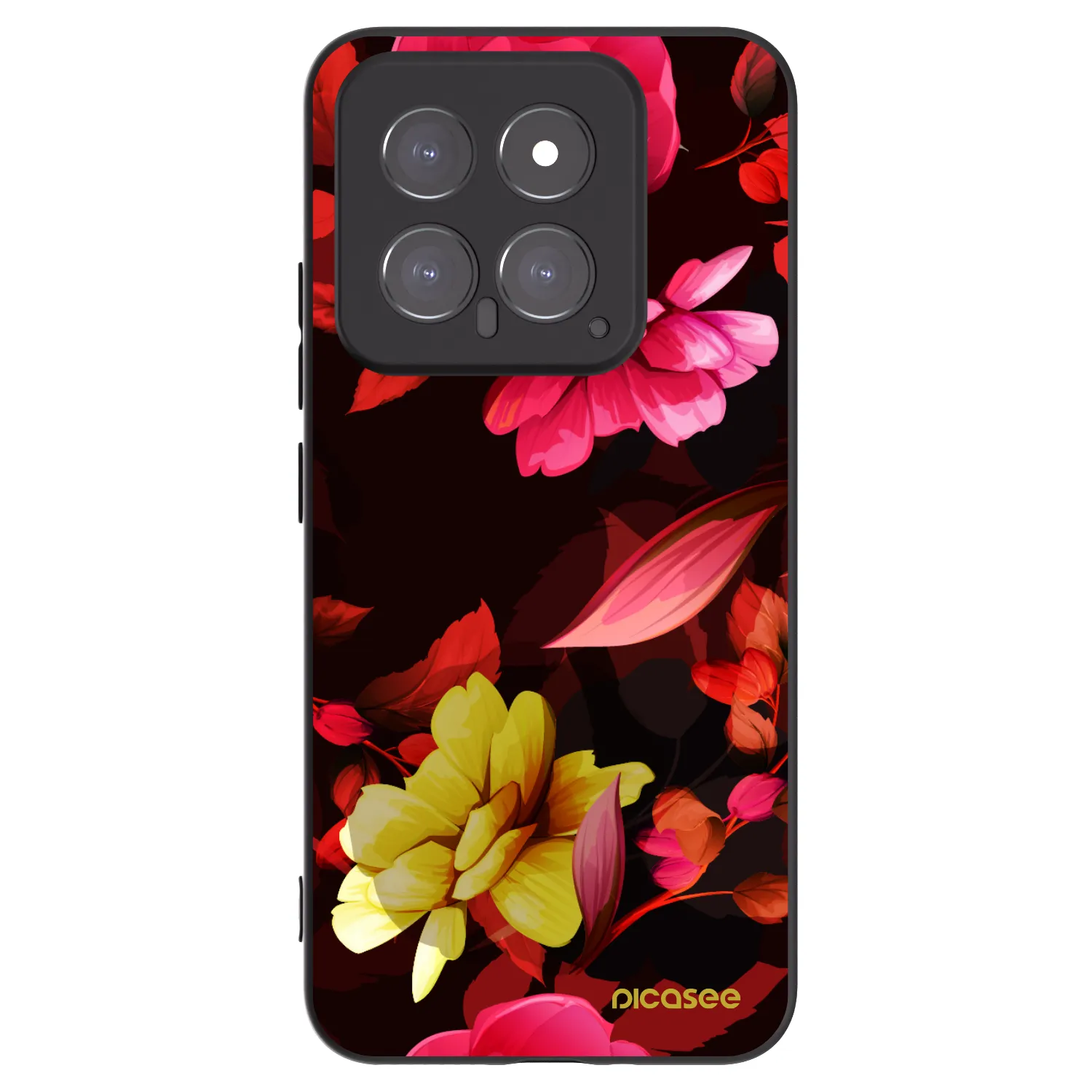 Picasee fekete szilikon tok az alábbi mobiltelefonokra Xiaomi 14 - Dark Peonny