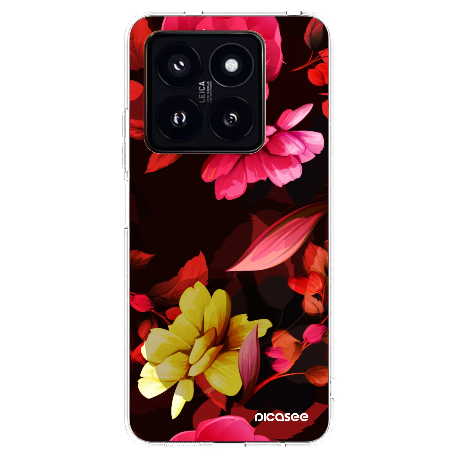 Picasee átlátszó szilikon tok az alábbi mobiltelefonokra Xiaomi 14 Pro - Dark Peonny