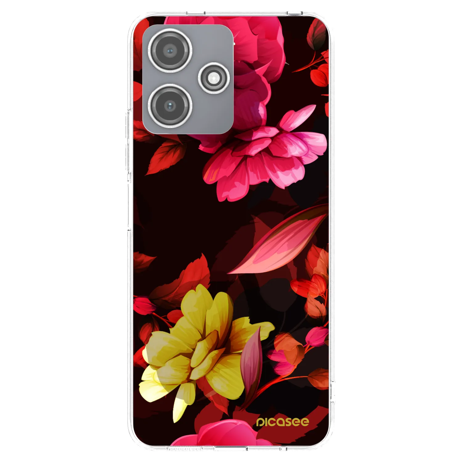 Picasee átlátszó szilikon tok az alábbi mobiltelefonokra Xiaomi Redmi 12 5G - Dark Peonny