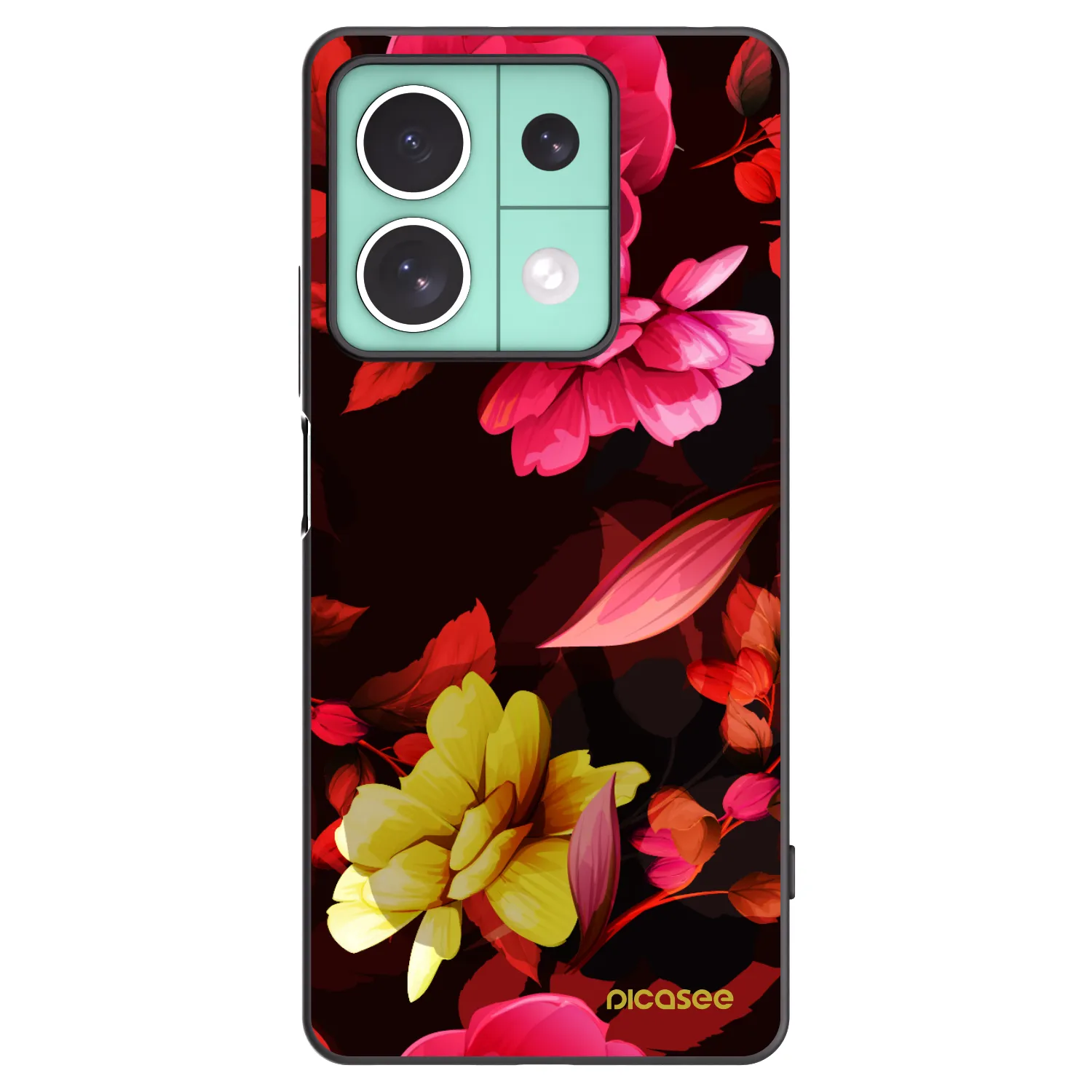 Picasee fekete szilikon tok az alábbi mobiltelefonokra Xiaomi Redmi Note 13 5G - Dark Peonny