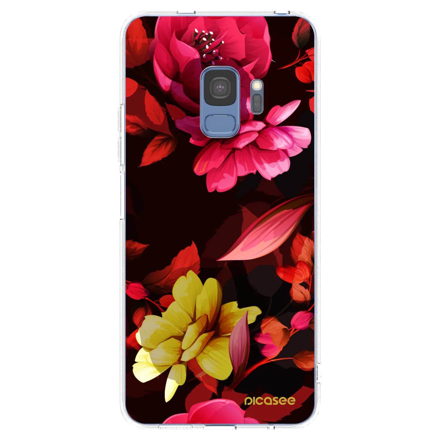 Picasee átlátszó szilikon tok az alábbi mobiltelefonokra Samsung Galaxy S9 G960F - Dark Peonny