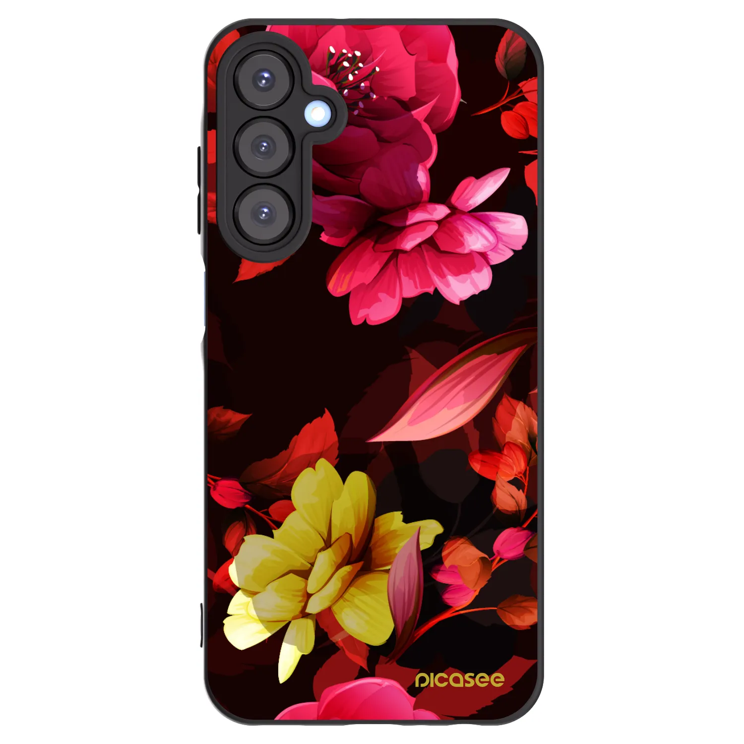 Picasee fekete szilikon tok az alábbi mobiltelefonokra Samsung Galaxy A25 A256B 5G - Dark Peonny