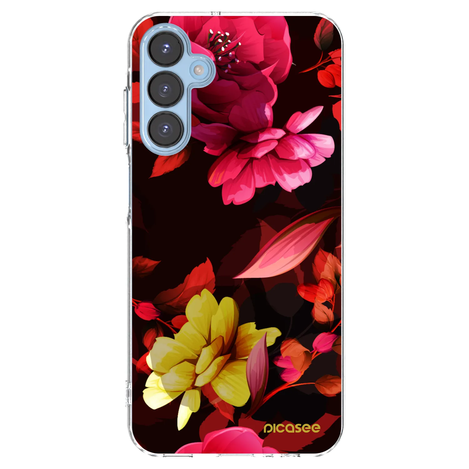 Picasee átlátszó szilikon tok az alábbi mobiltelefonokra Samsung Galaxy A15 A156B 5G - Dark Peonny