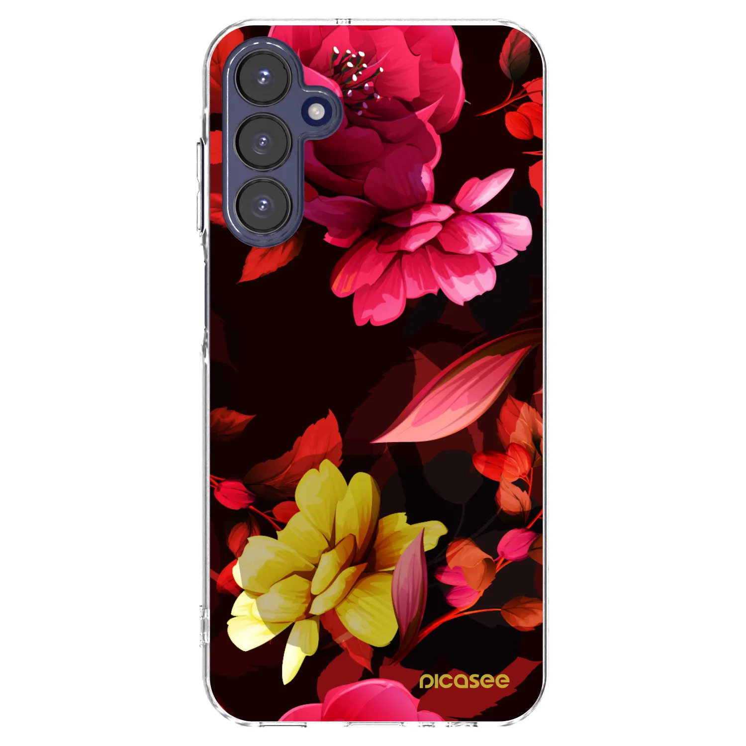 Picasee átlátszó szilikon tok az alábbi mobiltelefonokra Samsung Galaxy A15 A155F 4G - Dark Peonny