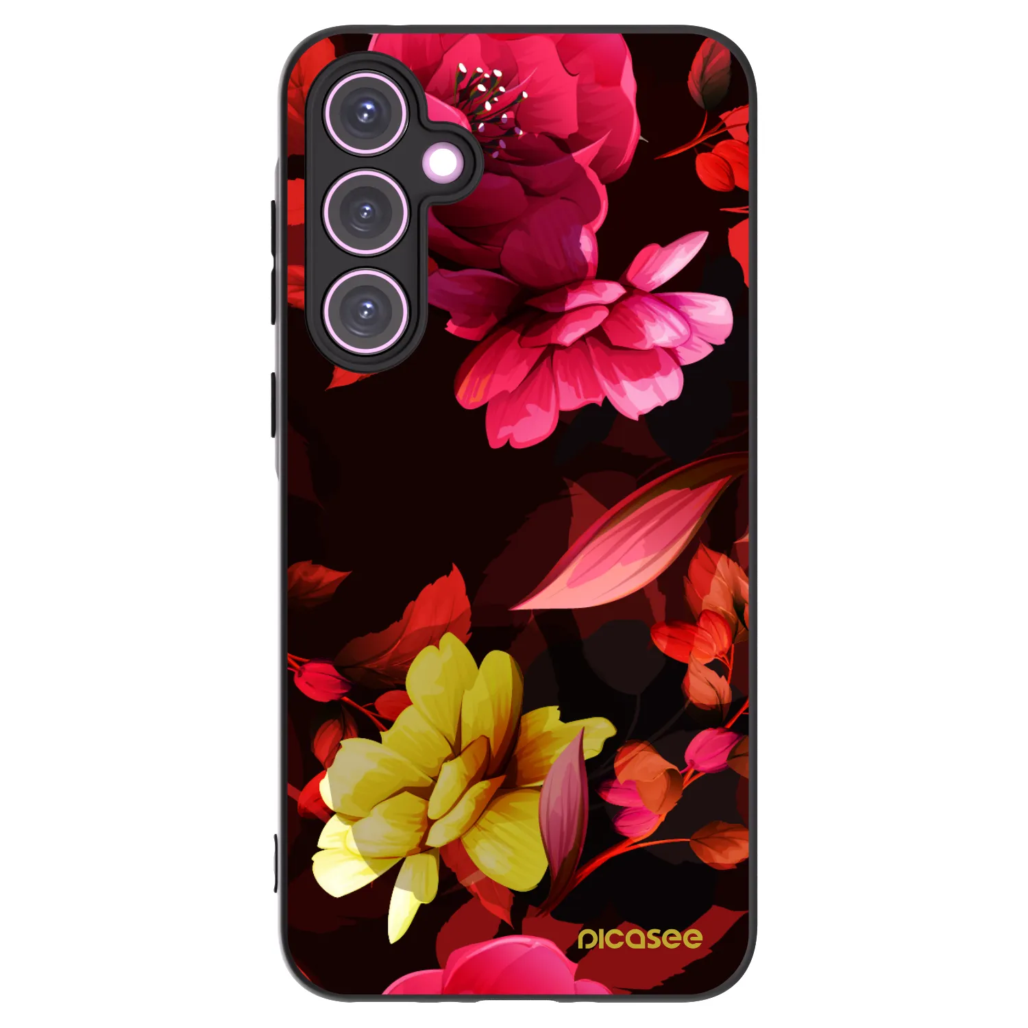 Picasee fekete szilikon tok az alábbi mobiltelefonokra Samsung Galaxy A35 5G A356B - Dark Peonny