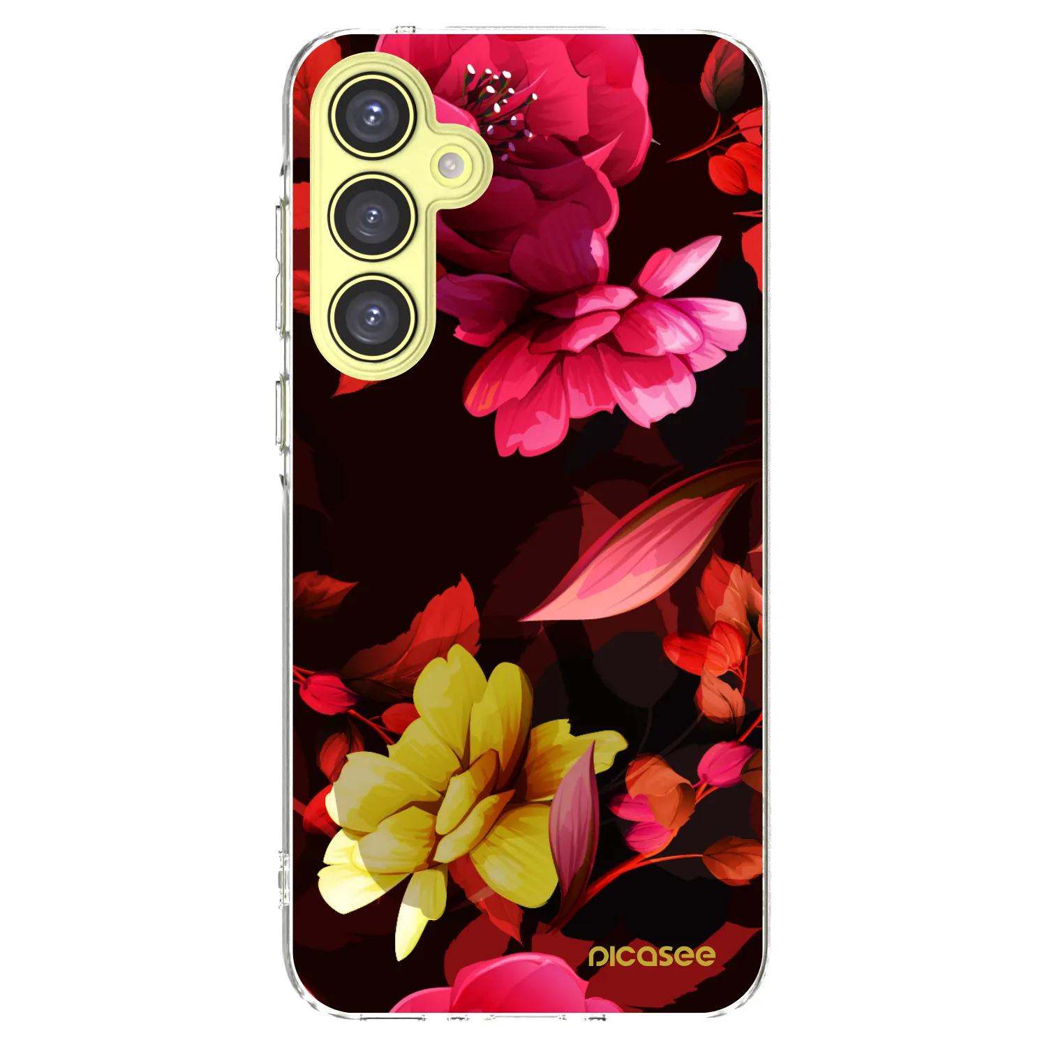 Picasee átlátszó szilikon tok az alábbi mobiltelefonokra Samsung Galaxy A35 5G A356B - Dark Peonny