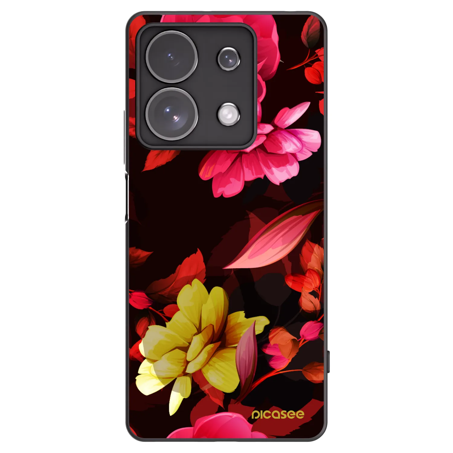 Picasee fekete szilikon tok az alábbi mobiltelefonokra Xiaomi Redmi Note 13 Pro 4G - Dark Peonny