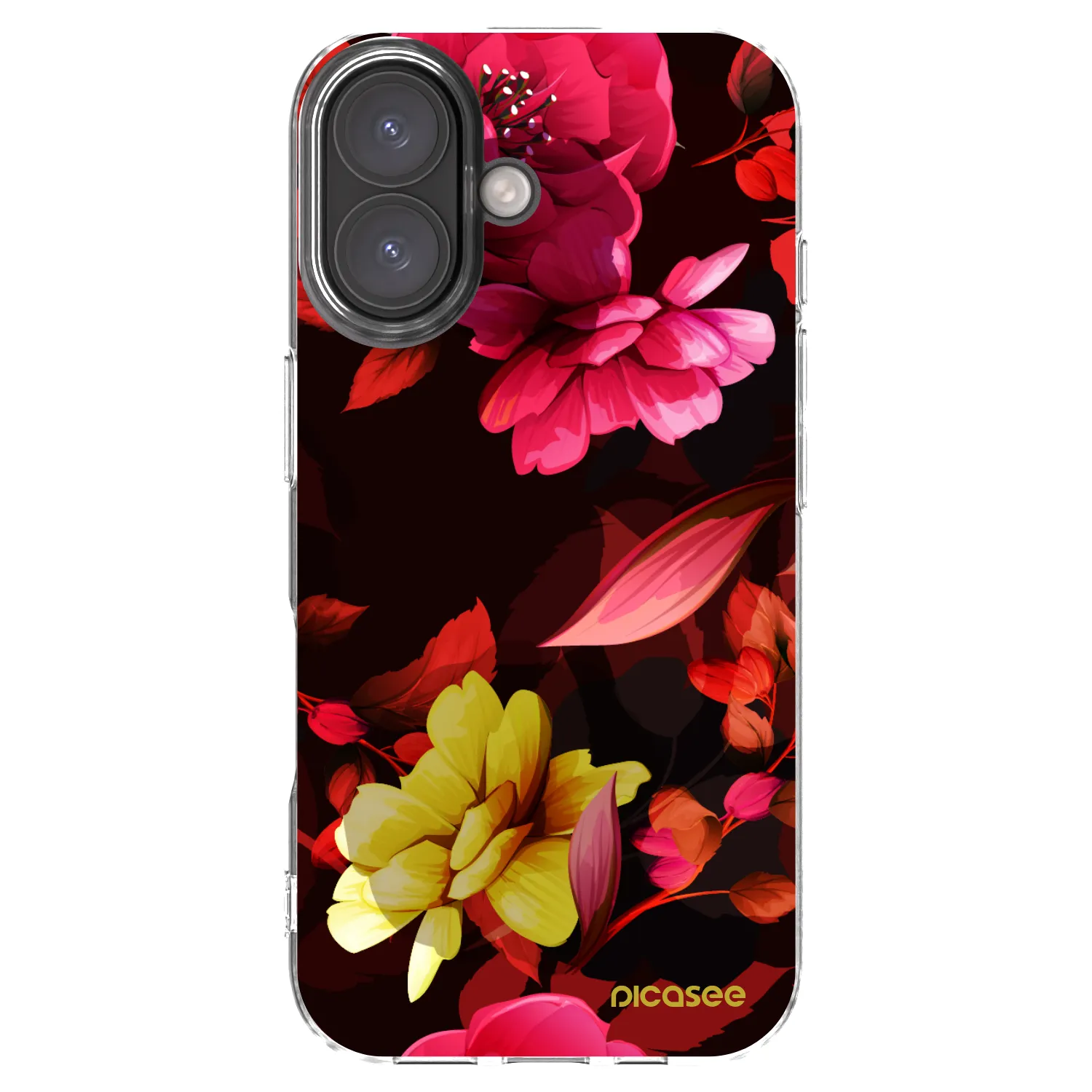 Picasee átlátszó szilikon tok az alábbi mobiltelefonokra Apple iPhone 16 - Dark Peonny