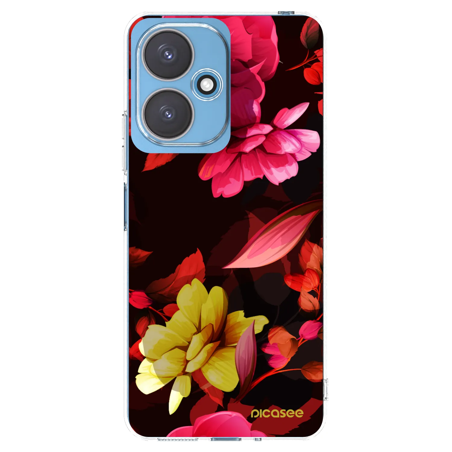 Picasee átlátszó szilikon tok az alábbi mobiltelefonokra Xiaomi Redmi 13C 5G - Dark Peonny