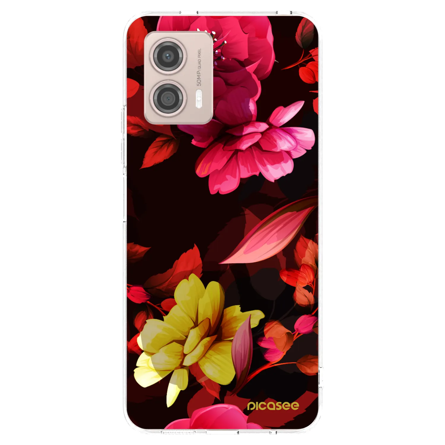 Picasee átlátszó szilikon tok az alábbi mobiltelefonokra Motorola Moto G53 5G - Dark Peonny