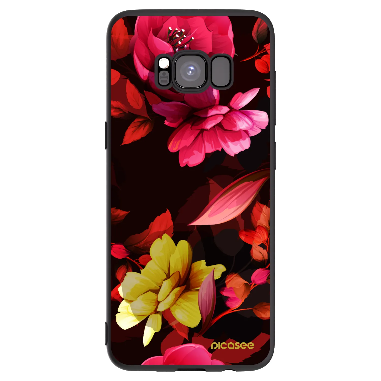 Picasee fekete szilikon tok az alábbi mobiltelefonokra Samsung Galaxy S8 G950F - Dark Peonny