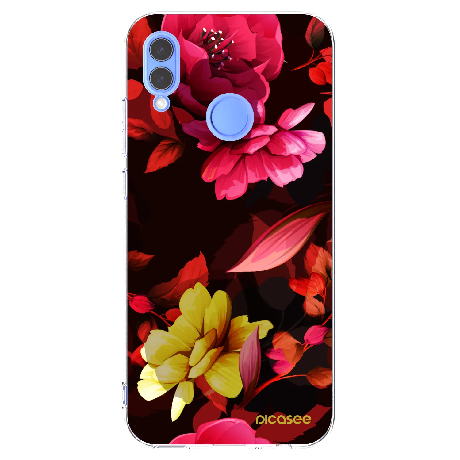 Picasee átlátszó szilikon tok az alábbi mobiltelefonokra Huawei P Smart 2019 - Dark Peonny