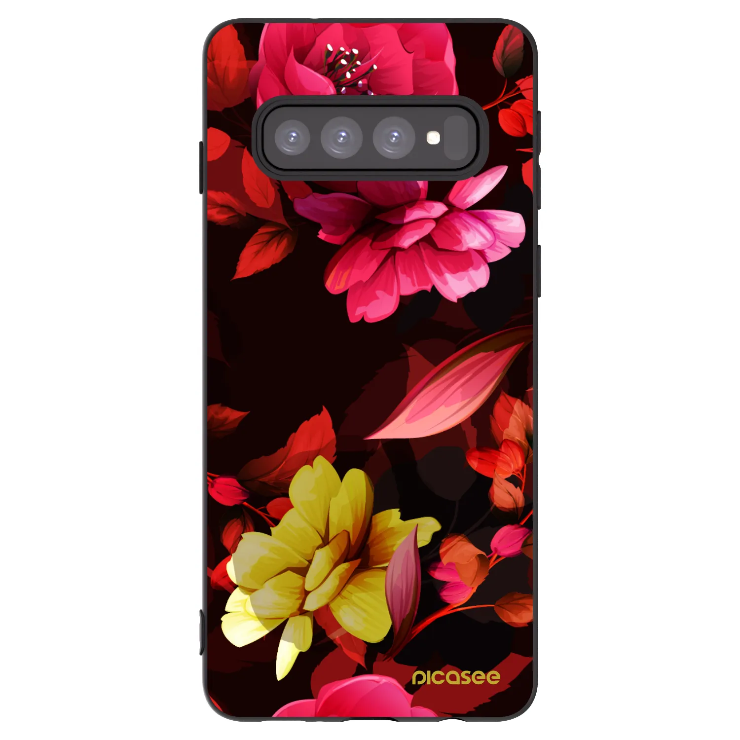 Picasee fekete szilikon tok az alábbi mobiltelefonokra Samsung Galaxy S10 G973 - Dark Peonny