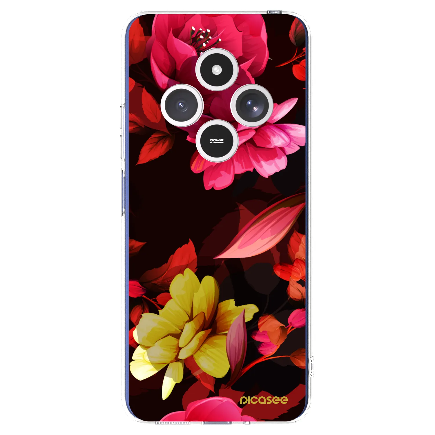 Picasee átlátszó szilikon tok az alábbi mobiltelefonokra Xiaomi Redmi 14C - Dark Peonny