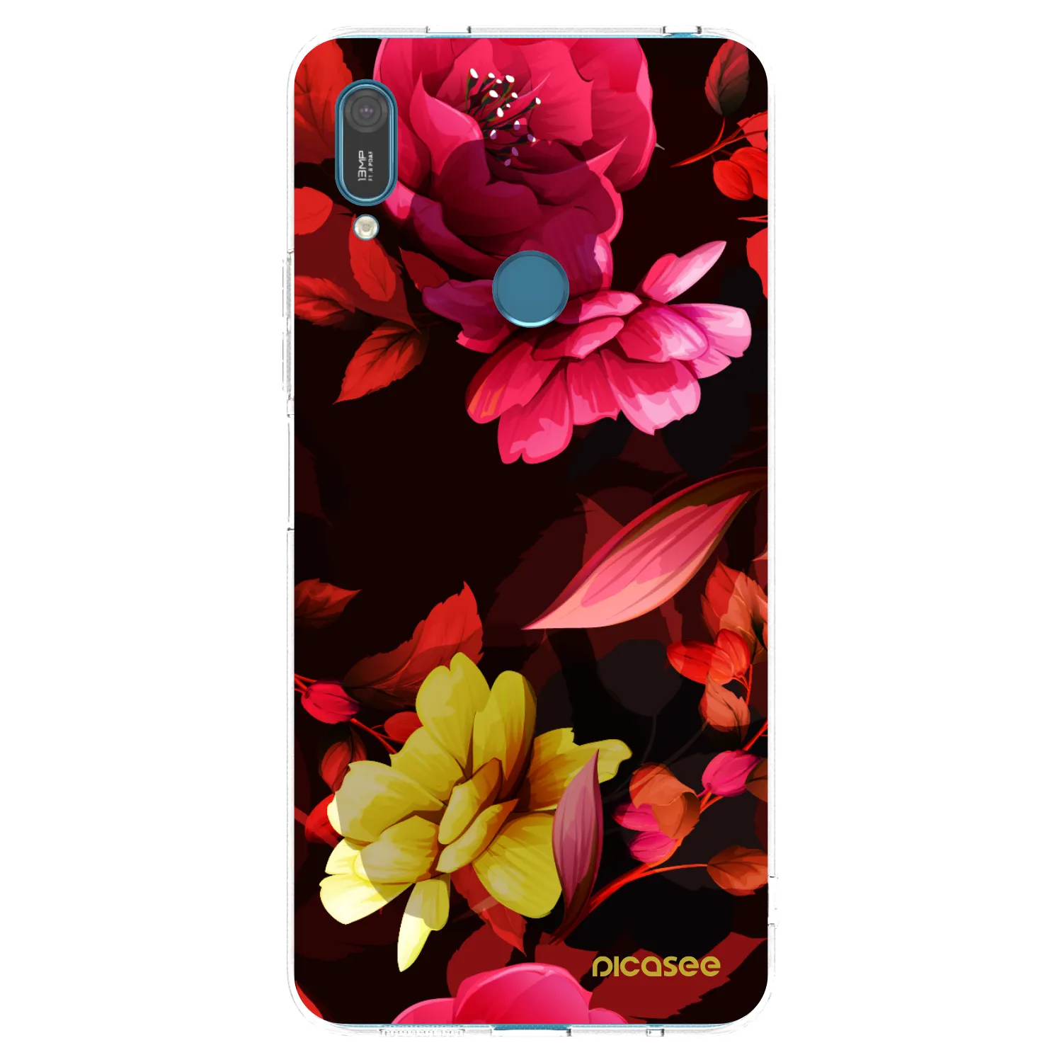 Picasee átlátszó szilikon tok az alábbi mobiltelefonokra Huawei Y7 2019 - Dark Peonny