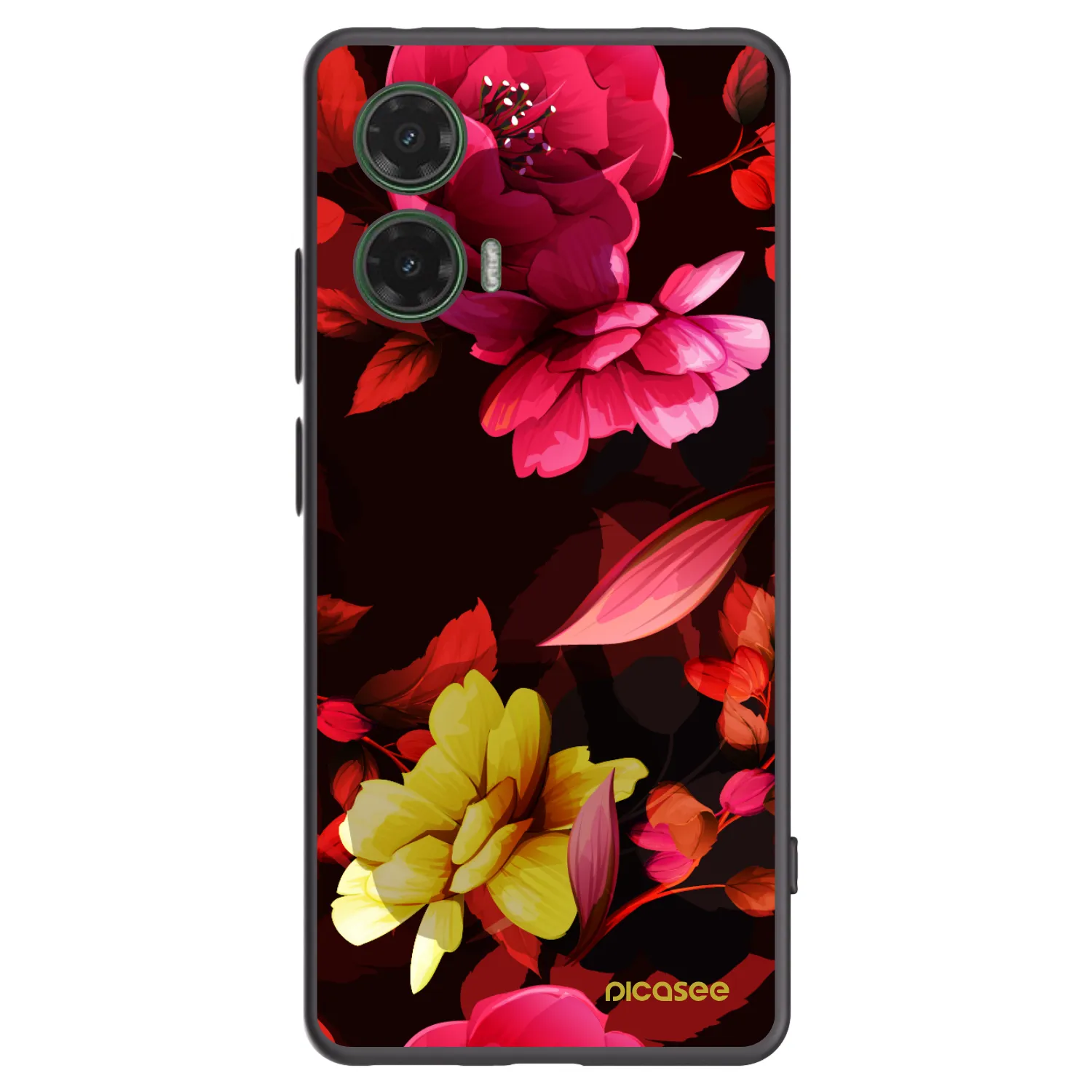 Picasee fekete szilikon tok az alábbi mobiltelefonokra Motorola Moto G35 5G - Dark Peonny