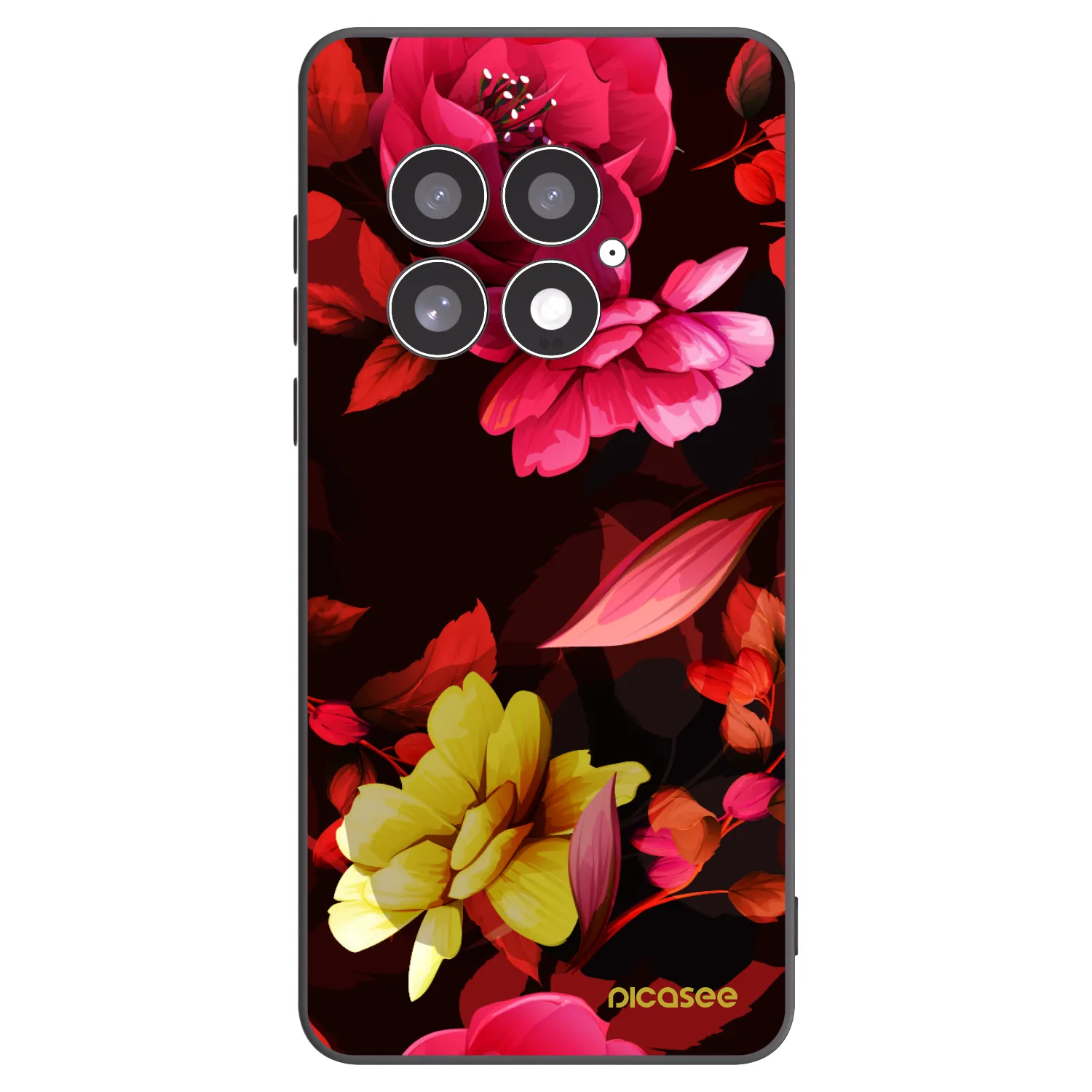 Picasee fekete szilikon tok az alábbi mobiltelefonokra OnePlus 13 5G - Dark Peonny