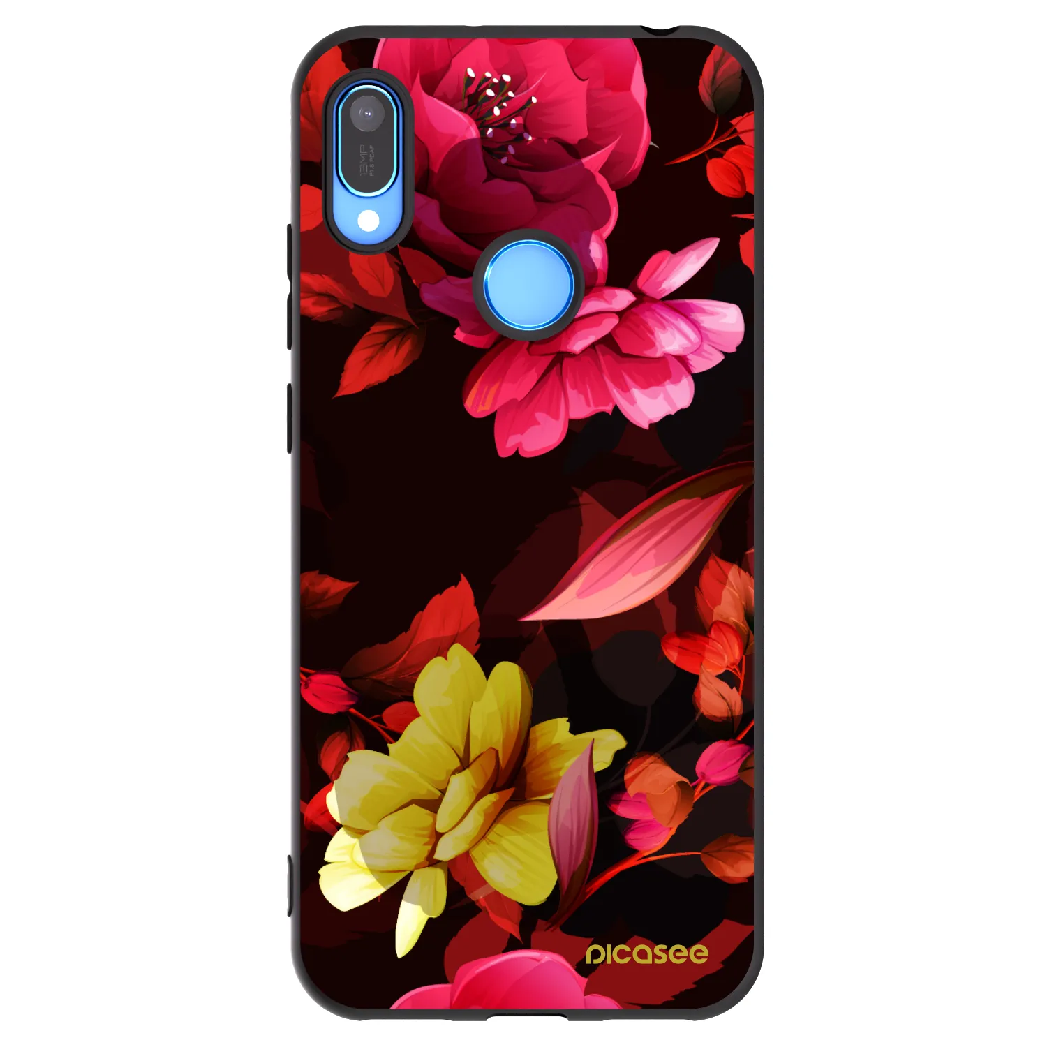 Picasee fekete szilikon tok az alábbi mobiltelefonokra Huawei Y6 2019 - Dark Peonny