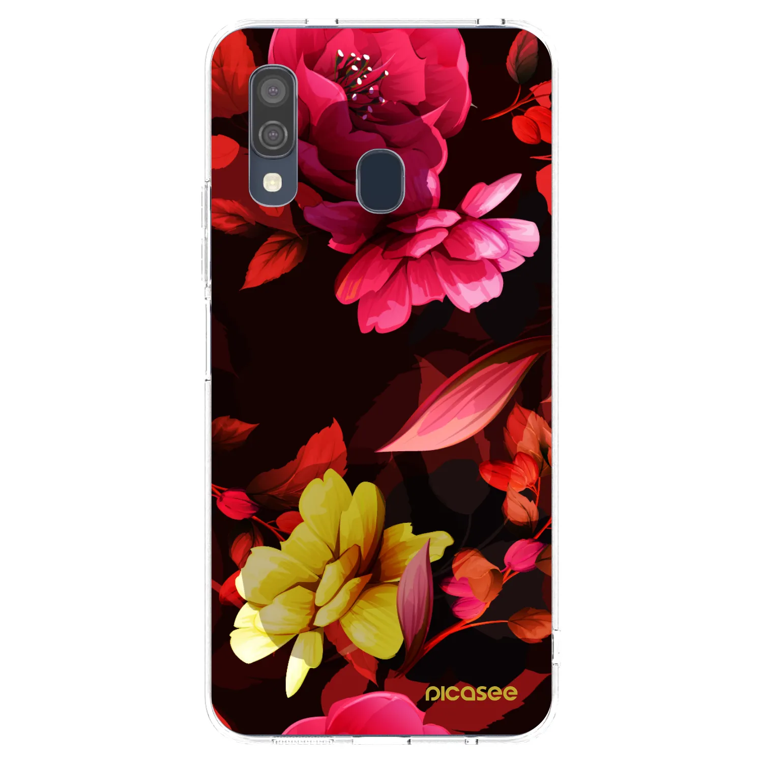 Picasee átlátszó szilikon tok az alábbi mobiltelefonokra Samsung Galaxy A40 A405F - Dark Peonny