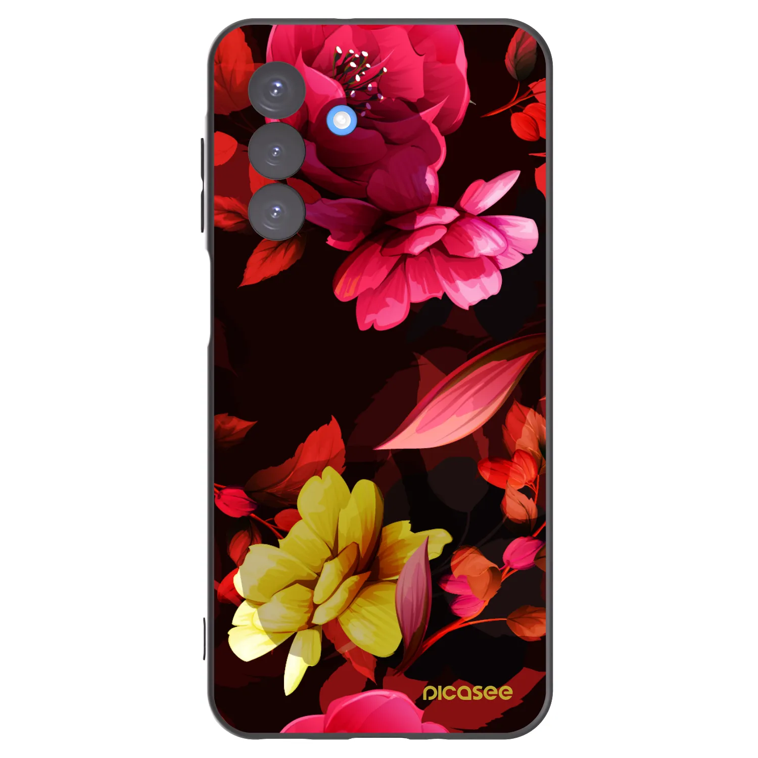 Picasee fekete szilikon tok az alábbi mobiltelefonokra Samsung Galaxy A17 5G - Dark Peonny