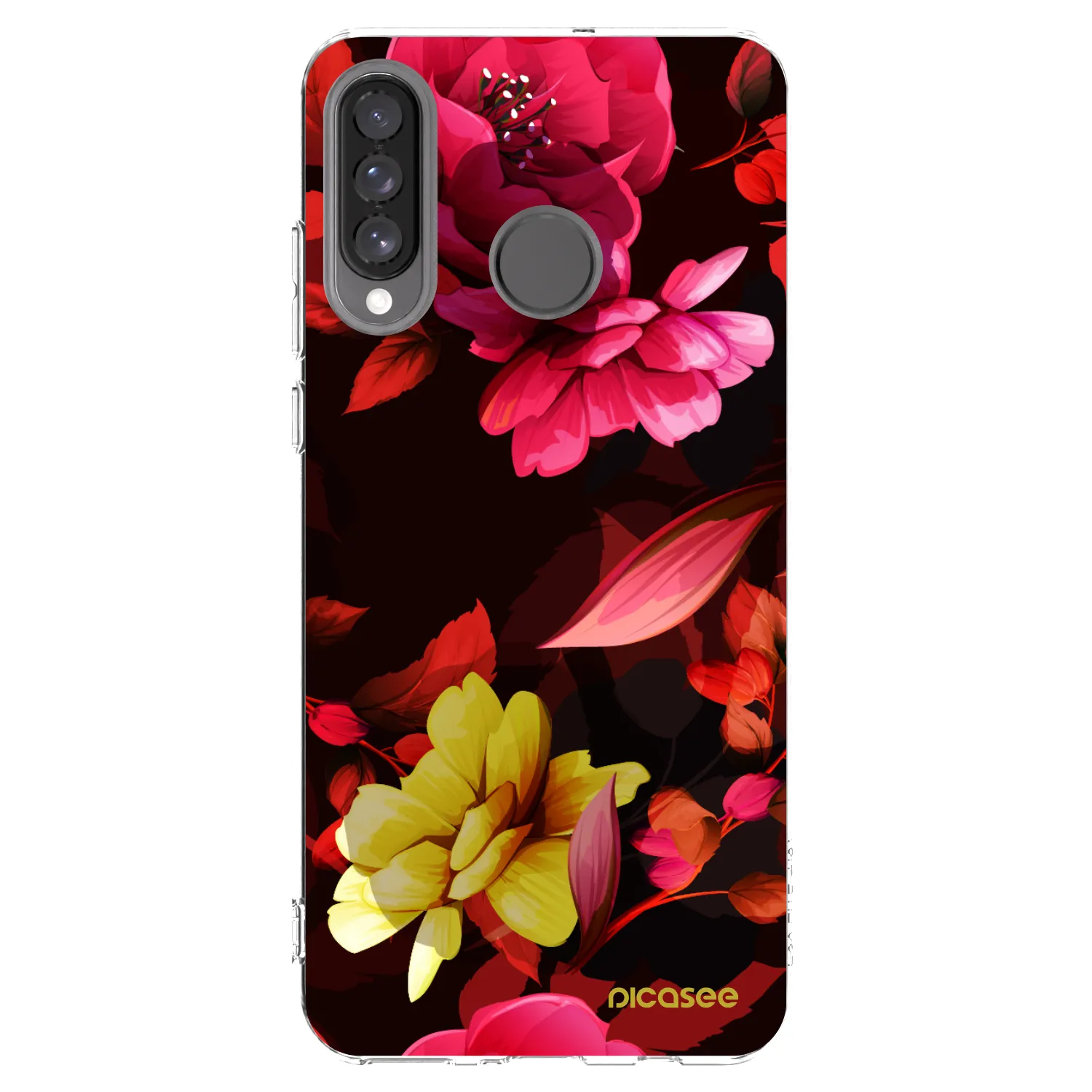 Picasee átlátszó szilikon tok az alábbi mobiltelefonokra Huawei P30 Lite - Dark Peonny