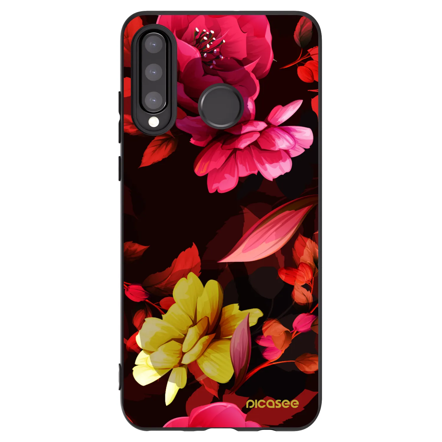 Picasee fekete szilikon tok az alábbi mobiltelefonokra Huawei P30 Lite - Dark Peonny