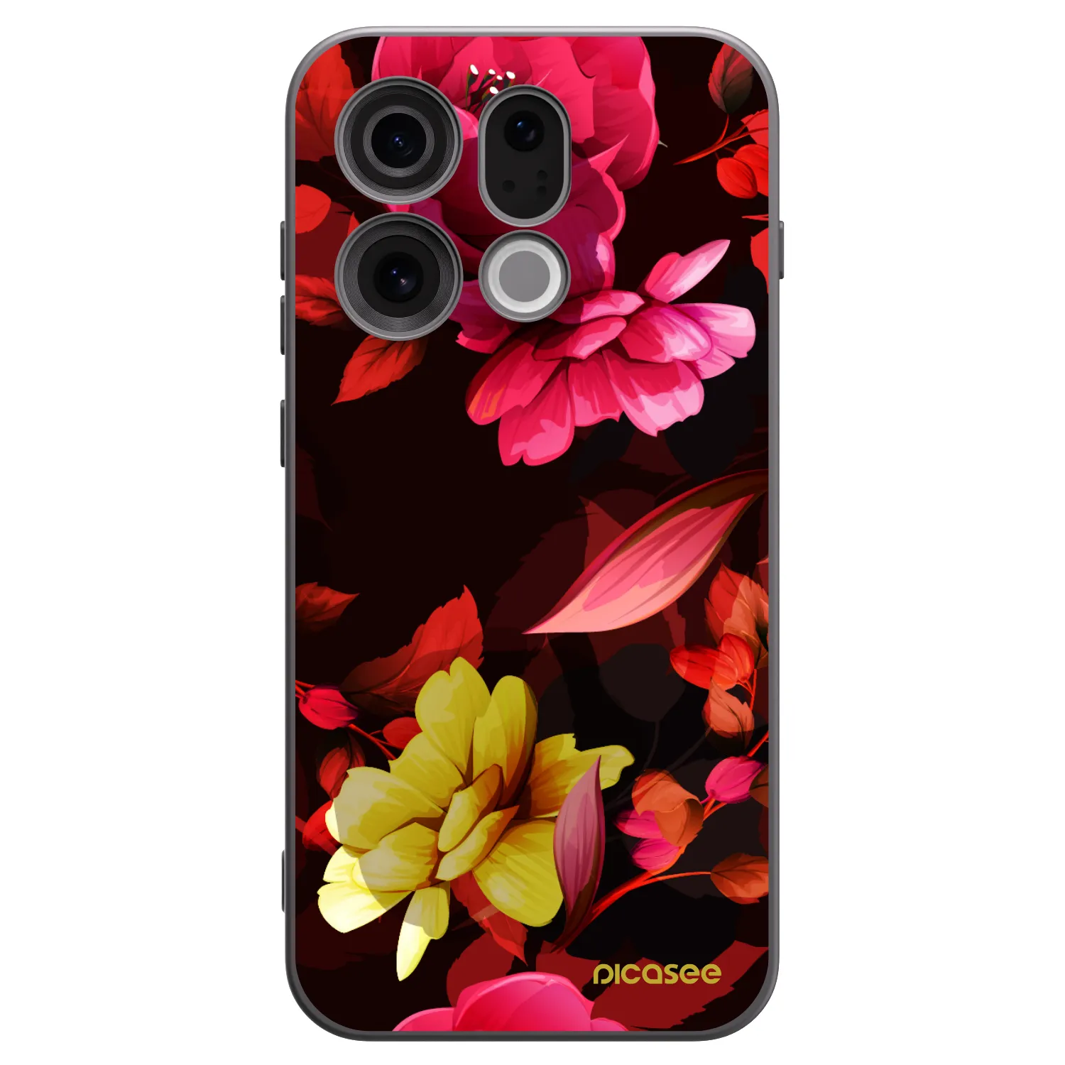 Picasee fekete szilikon tok az alábbi mobiltelefonokra OPPO Find X9 - Dark Peonny