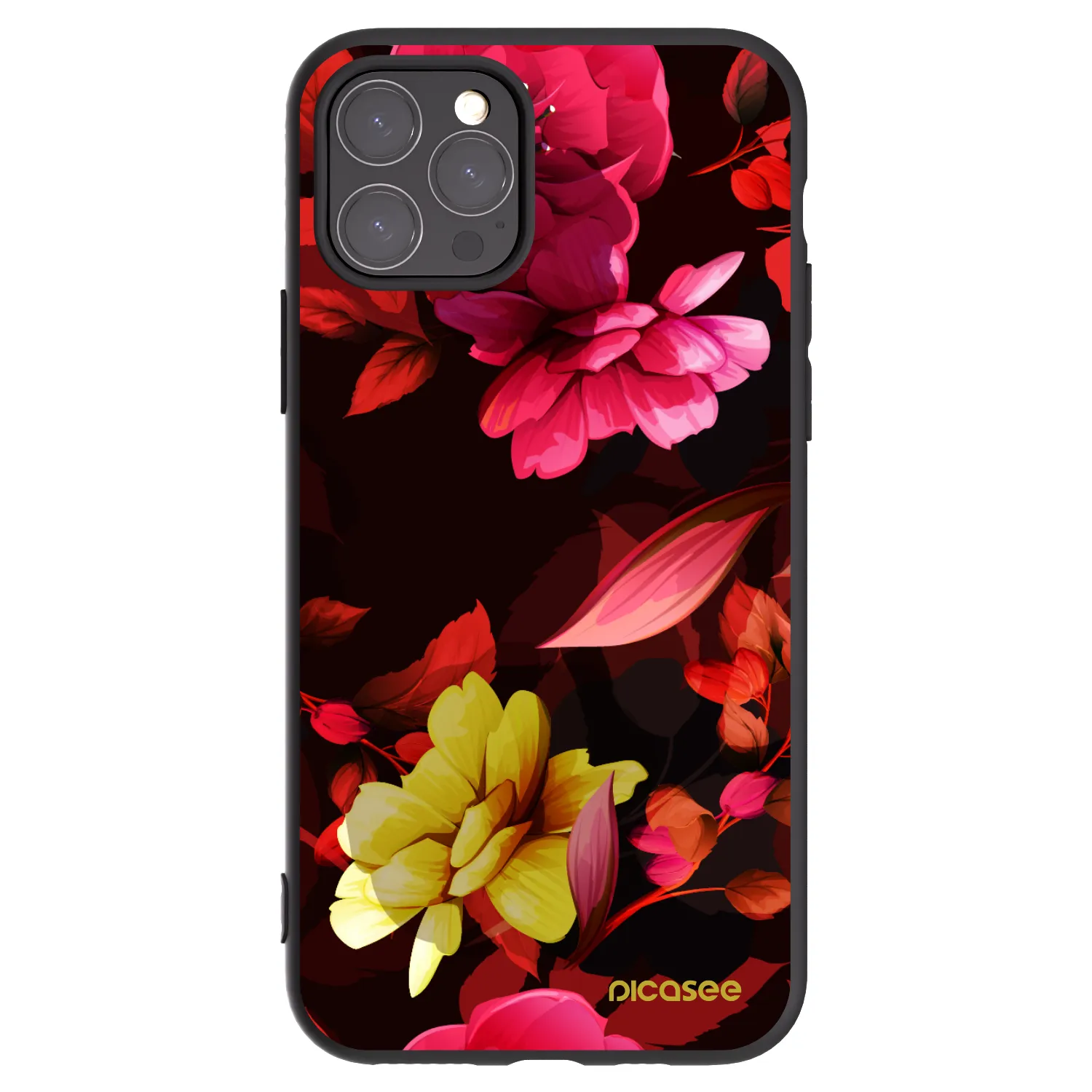 Picasee fekete szilikon tok az alábbi mobiltelefonokra Apple iPhone 11 Pro - Dark Peonny