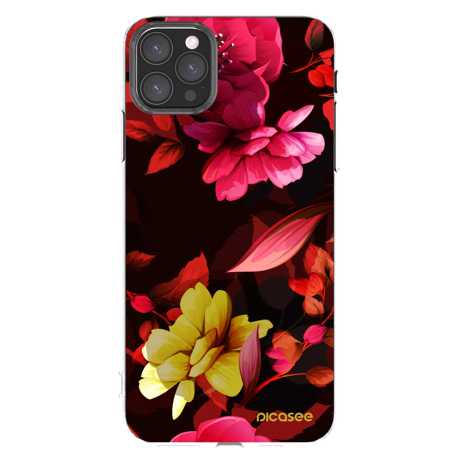 Picasee átlátszó szilikon tok az alábbi mobiltelefonokra Apple iPhone 11 Pro Max - Dark Peonny
