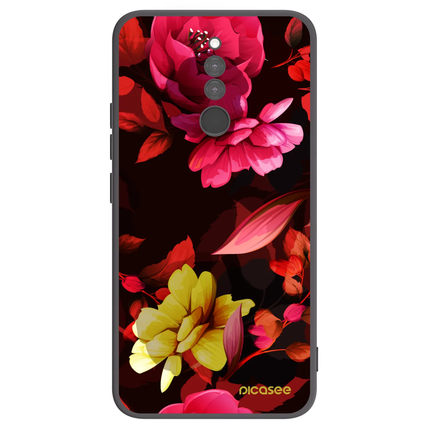 Picasee fekete szilikon tok az alábbi mobiltelefonokra Xiaomi Redmi 8 - Dark Peonny