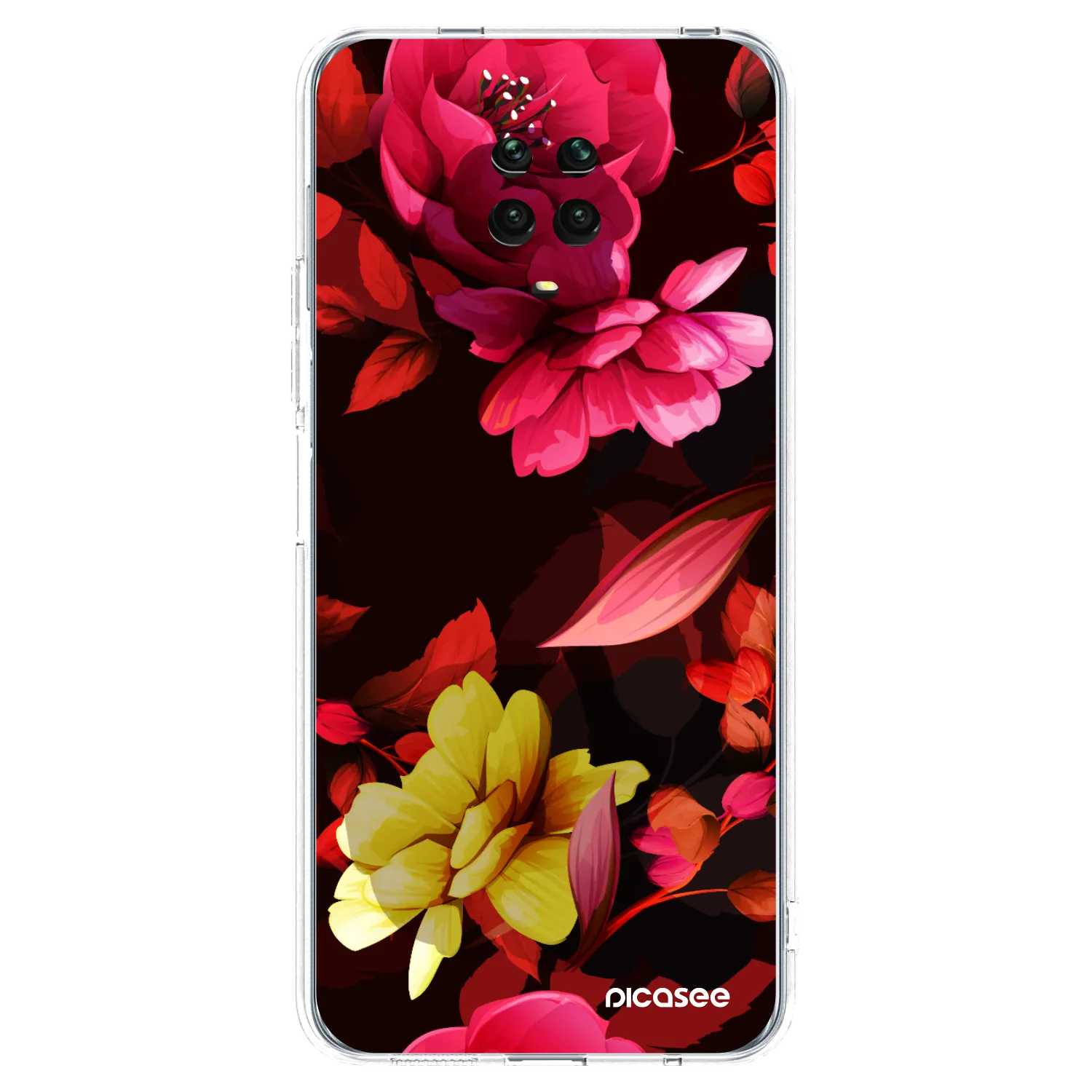 Picasee átlátszó szilikon tok az alábbi mobiltelefonokra Xiaomi Redmi Note 9S - Dark Peonny