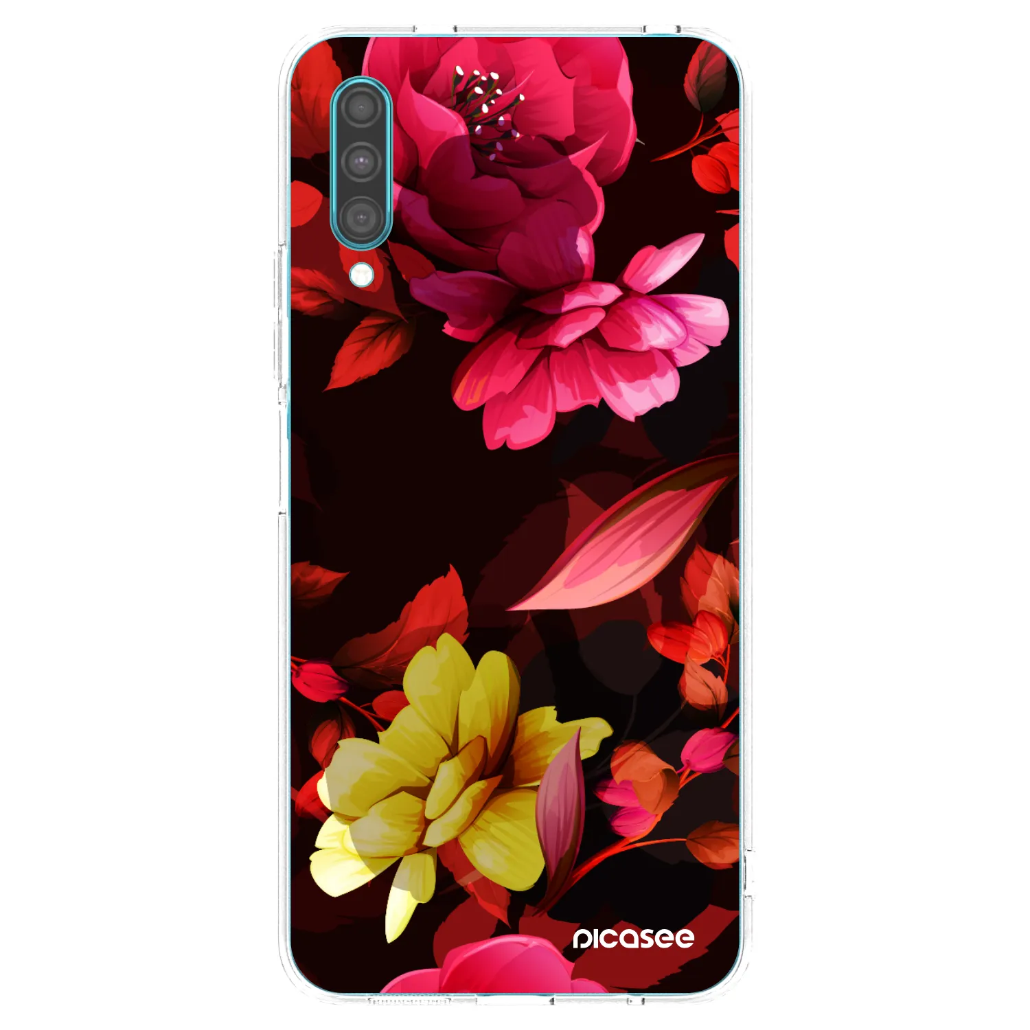 Picasee átlátszó szilikon tok az alábbi mobiltelefonokra Samsung Galaxy A30s A307F - Dark Peonny
