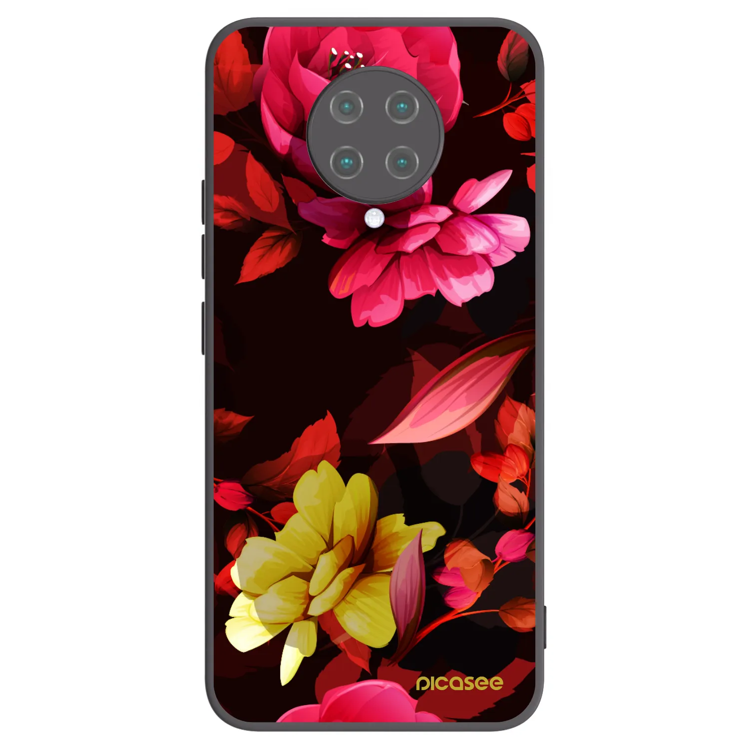 Picasee fekete szilikon tok az alábbi mobiltelefonokra Xiaomi Poco F2 Pro - Dark Peonny