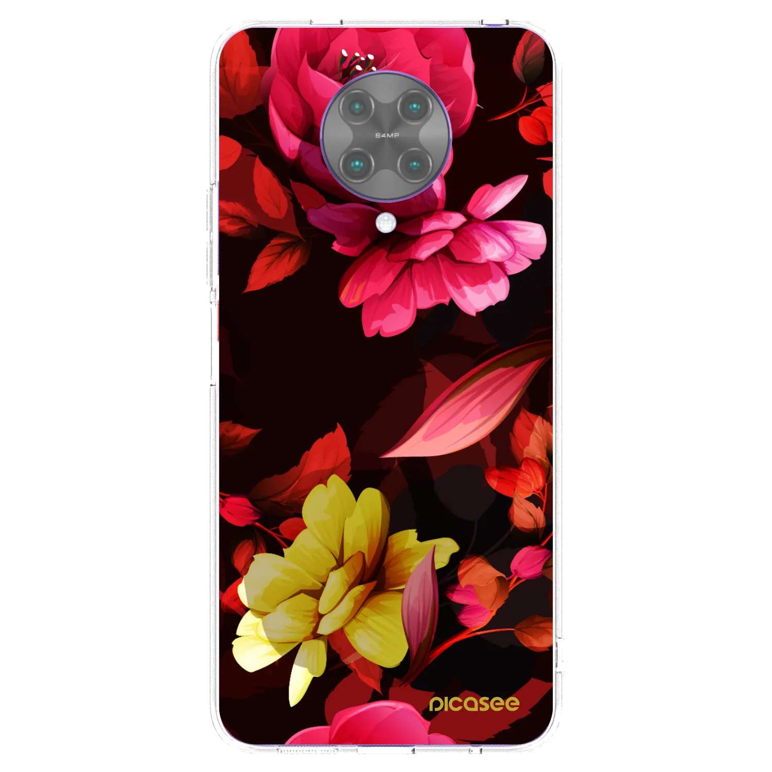 Picasee átlátszó szilikon tok az alábbi mobiltelefonokra Xiaomi Poco F2 Pro - Dark Peonny