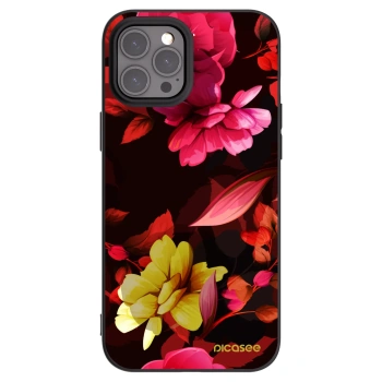 Picasee fekete szilikon tok az alábbi mobiltelefonokra Apple iPhone 12 Pro Max - Dark Peonny