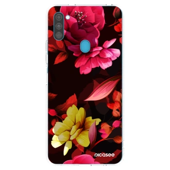 Picasee átlátszó szilikon tok az alábbi mobiltelefonokra Samsung Galaxy M11 - Dark Peonny