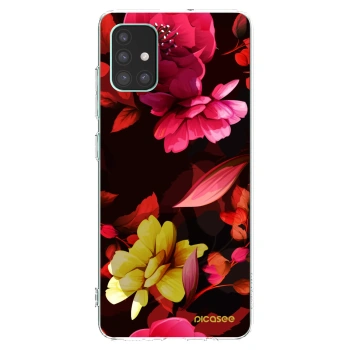 Picasee átlátszó szilikon tok az alábbi mobiltelefonokra Samsung Galaxy M51 M515F - Dark Peonny