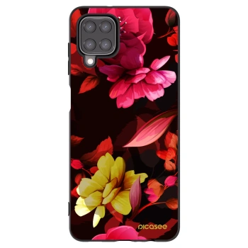 Picasee fekete szilikon tok az alábbi mobiltelefonokra Samsung Galaxy A12 A125F - Dark Peonny