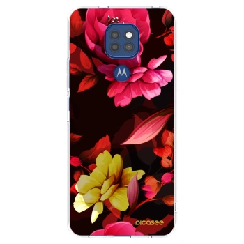 Picasee átlátszó szilikon tok az alábbi mobiltelefonokra Motorola Moto G9 Play - Dark Peonny