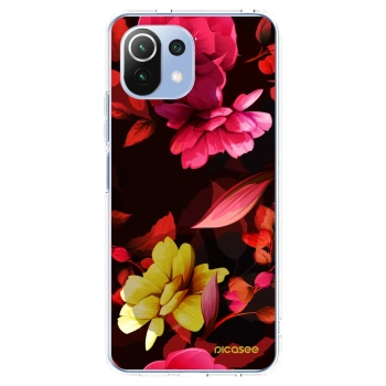 Picasee átlátszó szilikon tok az alábbi mobiltelefonokra Xiaomi Mi 11 Lite - Dark Peonny