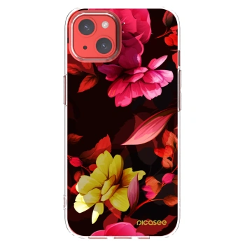 Picasee átlátszó szilikon tok az alábbi mobiltelefonokra Apple iPhone 13 - Dark Peonny