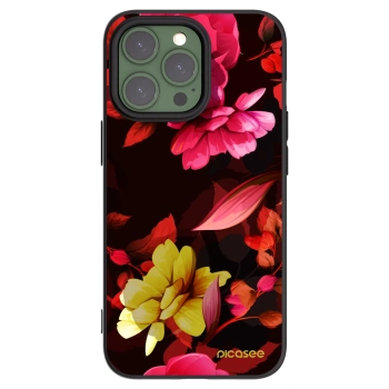 Picasee fekete szilikon tok az alábbi mobiltelefonokra Apple iPhone 13 Pro - Dark Peonny