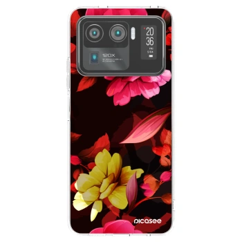 Picasee átlátszó szilikon tok az alábbi mobiltelefonokra Xiaomi Mi 11 Ultra - Dark Peonny