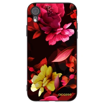 Picasee fekete szilikon tok az alábbi mobiltelefonokra Apple iPhone XR - Dark Peonny