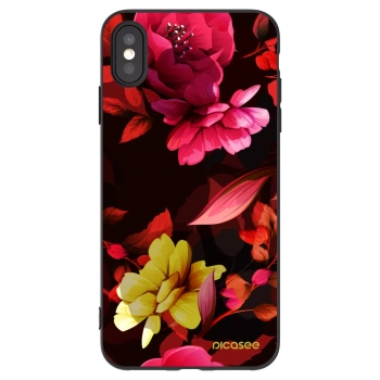 Picasee fekete szilikon tok az alábbi mobiltelefonokra Apple iPhone XS Max - Dark Peonny