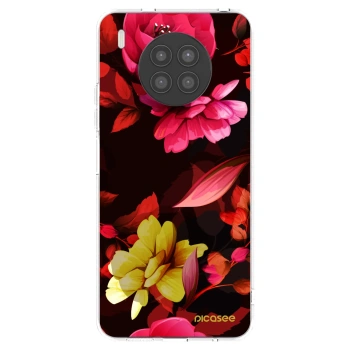 Picasee átlátszó szilikon tok az alábbi mobiltelefonokra Huawei Nova 8i - Dark Peonny