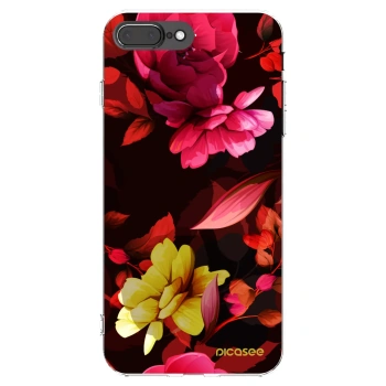 Picasee átlátszó szilikon tok az alábbi mobiltelefonokra Apple iPhone 7 Plus - Dark Peonny