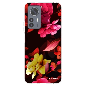 Picasee átlátszó szilikon tok az alábbi mobiltelefonokra Xiaomi 12 Pro - Dark Peonny