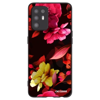 Picasee fekete szilikon tok az alábbi mobiltelefonokra OPPO A94 5G - Dark Peonny